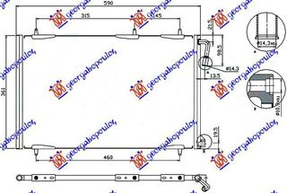 Ψυγείο A/C 02- (55.5x36.5x1.6) / PEUGEOT 206+ (PLUS) 09-13 / 6455CJ - 1 Τεμ