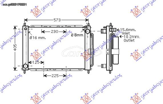 ΨΥΓEIO Νερού+A/C (ΕΝΣΩΜΑΤΩΜεΝΟ)1,2i8/16V-1,5DCi(51x38) / RENAULT CLIO 06-09 / 8200134606 - 1 Τεμ