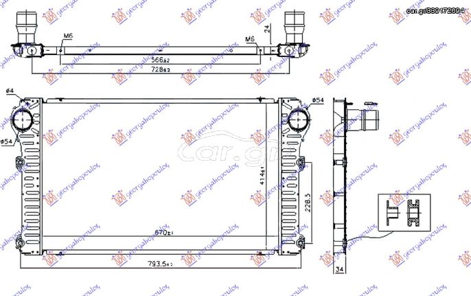 Ψυγείο Intercooler 2.0-2.2 D4D-2.2 D (670x414x24) / TOYOTA RAV 4 12-16 / 17940-26022 - 1 Τεμ