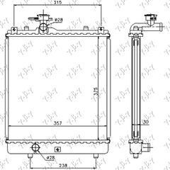 Ψυγείο Νερού 1.0-1.2-1.3 Βενζίνη Μηχανικό  (375x380x34) (Ανοιχτό ΚΥΚΛΩΜΑ) (MECHANICAL) / SUZUKI WAGON R 99-06 / 1300220 - 1 Τεμ