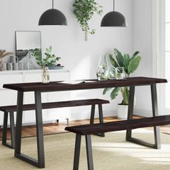 vidaXL Επιφ Τραπεζιού Αν Καφέ 180x50x(2-4)εκ.Ακατέργ. Μασίφ Ξύλο Δρυός