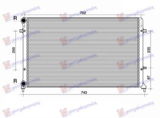 Ψυγείο Νερού 1.4-1.6-2.0FSI/SDI Μηχανικό/Αυτόματο +A/C (650x415) (BRAZED) / VW GOLF V 04-08 / 1K0121251BQ - 1 Τεμ