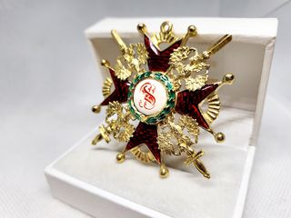 Vintage Ρωσικό μετάλλιο – σήμα επίχρυσο ST STANISLAUS 1910 Α90016 ΤΙΜΗ 300 ΕΥΡΩ