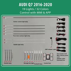 MEGASOUND - DIQ AMBIENT AUDI Q7 (4M) mod. 2016-2020 (Digital iQ Ambient Light Audi Q7 mod. 2016-2020, 19 Lights)