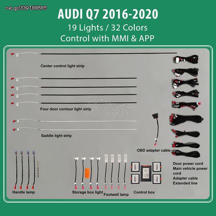 MEGASOUND - DIQ AMBIENT AUDI Q7 (4M) mod. 2016-2020 (Digital iQ Ambient Light Audi Q7 mod. 2016-2020, 19 Lights)