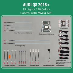 MEGASOUND - DIQ AMBIENT AUDI Q8 mod. 2018> (Digital iQ Ambient Light Audi Q8 mod. 2018>, 19 Lights)