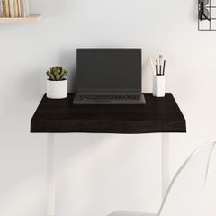 vidaXL Επιφάνεια Τραπεζιού Σκούρο Καφέ 60x60x(2-6) εκ Επεξ. Μασίφ Δρυς