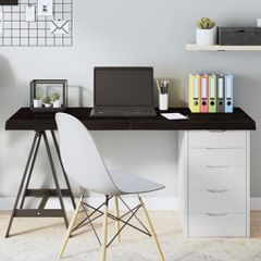 vidaXL Επιφάνεια Τραπεζιού Σκούρο Καφέ 140x40x(2-6)εκ Επεξ. Μασίφ Δρυς