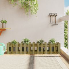 vidaXL Ζαρντινιέρα με Σχέδιο Φράχτη 150x30x30εκ. Εμποτισμ. Ξύλο Πεύκου