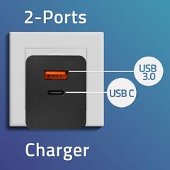 GaN 100w USB Type C Fast ΦΟΡΤΙΣΤΗΣ (2 USB)-thumb-2