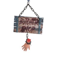 Joker - Halloween - Butcher Shop Sign w. Hand (40 cm) (97048) / Toys