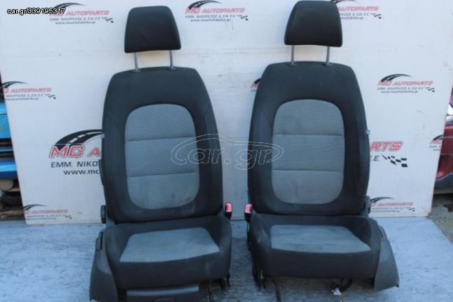 Σαλόνι  SKODA SUPERB (2008-2013)     ύφασμα μαύρο γκρι airbag 2 μπροστινά καθίσματα