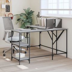 Γραφείο Γκρι Sonoma 139x139x75 εκ. από Επεξεργασμένο Ξύλο 837590