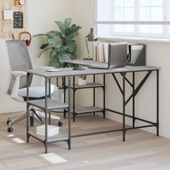 Γραφείο Γκρι Sonoma 139x139x75 εκ. από Επεξεργασμένο Ξύλο 837595