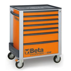 BETA BW 2400S O7/E-M - B024006224 Τρόλεϊ επτά συρταριών, με συλλογή 309 εργαλείων, πορτοκαλί