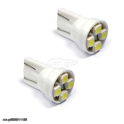 ΛΑΜΠΕΣ 4 LED T10 wedge 12V 2 ΤΜΧ - 14192