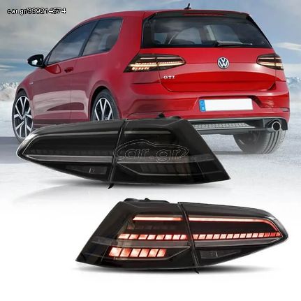 Πισινά Φανάρια Set Για Vw Golf VII 7 & 7.5 11-19 Led Bar Dynamic Facelift 7.5 GTIR Look Φιμέ VLand