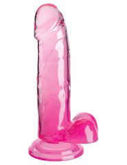 Pipedream King Cock Clear 7" with Balls - Pink-thumb-1