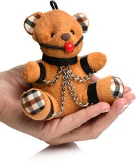 GAGGED TEDDY BEAR KEYCHAIN
