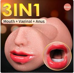 3 ΣΕ 1 Παιχνίδια σεξ Αυνανισμός για Άντρες Βαθύς λαιμός Τεχνητό πραγματικό μουνί στοματικό αρσενικό αυνανισμός Blowjob Realistic Rubber Vagina