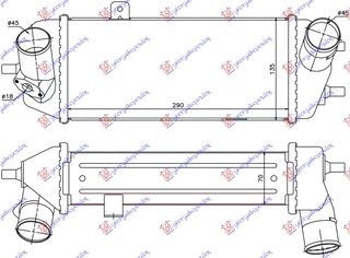 Ψυγείο Intercoller  1,4-1,6 CRDi (300x135x70) / HYUNDAI i20 08-12 / 282712A710 - 1 Τεμ