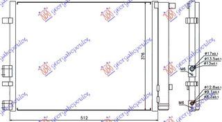 Ψυγείο A/C 1.4-1.6 CRDi Πετρέλαιο (470x380x16) / HYUNDAI i20 08-12 / 976061J210 - 1 Τεμ