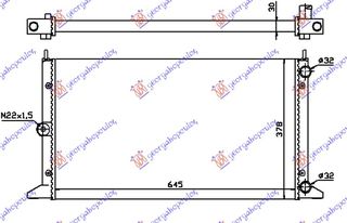 Ψυγείο 2,0i-8V-1,9TD(64x38)ΠΑΡ.Σ/Ο -00 (Valeo CLASSIC) / VW SHARAN 95-10 / 7258107 - 1 Τεμ