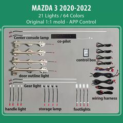 DIQ AMBIENT MAZDA 3 mod.2014-2018 (Digital iQ Ambient Light Mazda 3 mod. 2014-2018, 21 Lights)