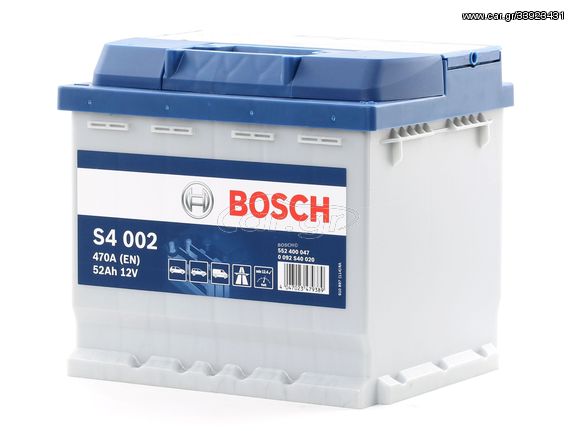 BOSCH 0092S40020 ΜΠΑΤΑΡΙΑ S4 BLUE LINE (52Ah/470A) ΔΕΞ. 207x175x190
