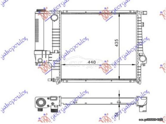 Ψυγείο Νερού Για ΟΛΑ Βενζίνη Μηχανικό  +AC (440x440x32) (BRAZED) / BMW Z3 96-03 / 17111728907 - 1 Τεμ