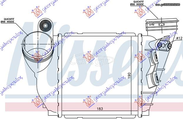 Ψυγείο INTER. ΒΕΝ-ΠΕΤ (18,3x19x6,5) 12mm / AUDI A3 96-03 / 1J0.145.803T - 1 Τεμ