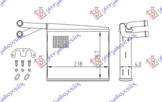 Ψυγείο Καλοριφέρ (B) +/-ΑC (165x220) TYΠΟΥ Valeo / MERCEDES SPRINTER 208-416 (W901-905) 95-06 / A0038356101 - 1 Τεμ