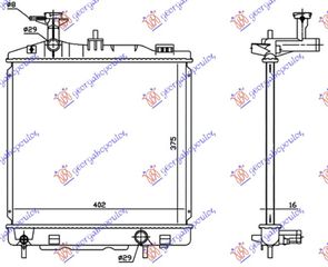 Ψυγείο Νερού 1.0-1.2 Βενζίνη Μηχανικό  (375x395x16) / MITSUBISHI SPACE STAR 13-16 / 1350A537 - 1 Τεμ