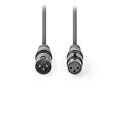 Kαλώδιο ήχου 3pin XLR αρσ. σε 3pin XLR θηλ., 10 m σε γκρι χρώμα. - NEDIS COTG15010GY100