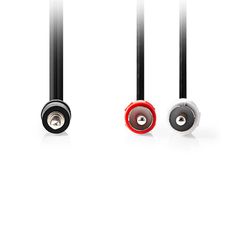 Καλώδιο 2x RCA αρσ. - 3.5mm Stereo αρσ, 10m. - NEDIS CAGL22200BK100