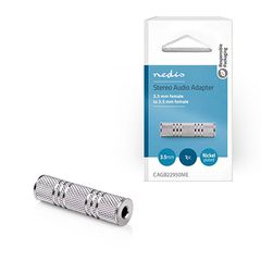 Μούφα stereo 3,5 mm θηλ. - 3,5 mm θηλ., σε ασημί χρώμα. - NEDIS CAGB22950ME