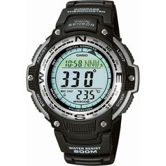 CASIO Sport Black Rubber Strap SGW-100-1VEF Ανοξείδωτο Ατσάλι