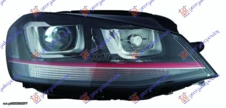 Φανάρι Εμπρός GTI Bi-Xenon Με Φως Ημέρας LED (E) (TYC) / VW GOLF VII 13-16 / 5G1941040A - Δεξί - 1 Τεμ