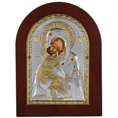 ΑΣΗΜΕΝΙΑ ΕΙΚΟΝΑ ΠΑΝΑΓΙΑ Η ΒΛΑΔΙΜΗΡ MA-E1110-AX Ασήμι 925 επιπλατινωμένο