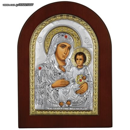 ΑΣΗΜΕΝΙΑ ΕΙΚΟΝΑ ΠΑΝΑΓΙΑ Η ΙΕΡΟΣΟΛΥΜΙΤΙΣΣΑ MA-E1102-VX Ασήμι 925 επιπλατινωμένο