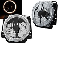 Μπροστινά Φανάρια Set Για Vw Golf 2 83-92 Angel Eyes Με Σταυρό Χρωμίου H4 Manual Depo