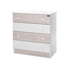 Συρταριέρα με τέσσερα συρτάρια Dresser Lorelli White Light Oak 10170070045A