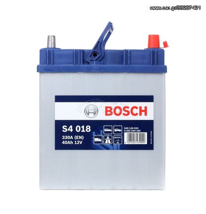 BOSCH 0092S40180 ΜΠΑΤΑΡΙΑ S4 BLUE LINE (40Ah/330A) ΔΕΞ. 187x127x227 ΨIΛΟΣ ΠΟΛΟΣ