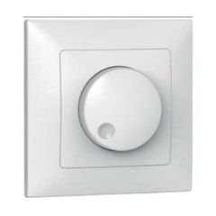Χωνευτός διακόπτης Dimmer με πλαίσιο LED περιστροφικός 400W σε λευκό χρώμα DM-400L/N