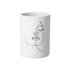 Ποτηράκι μπάνιου Line Art σε λευκό χρώμα