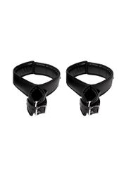 Ouch Hand and Thigh Cuffs Set - Black-thumb-3