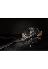 Ouch Padded Thigh Sling with Hand Cuffs - Black-thumb-5