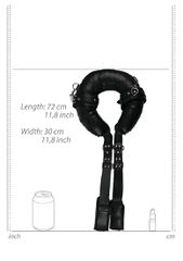 Ouch Padded Thigh Sling with Hand Cuffs - Black-thumb-11