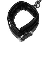 Ouch Padded Thigh Sling with Hand Cuffs - Black-thumb-8