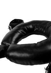 Ouch Padded Thigh Sling with Hand Cuffs - Black-thumb-6